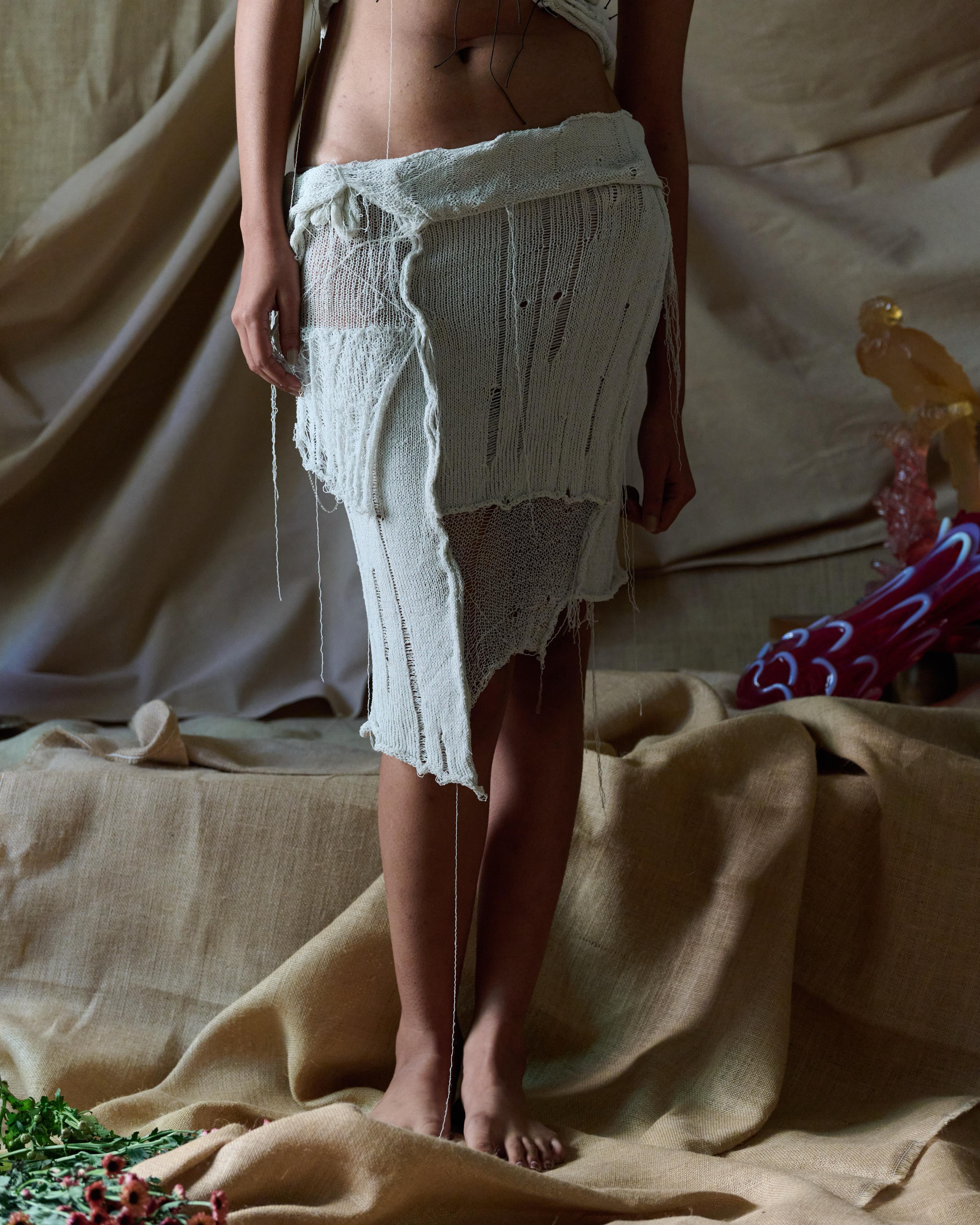 Rtama - Spódnica robiona ręcznie na drutach